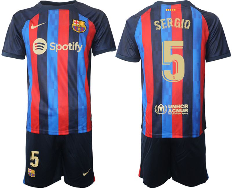 Men 2022-2023 Club Barcelona home blue 5 Soccer Jersey